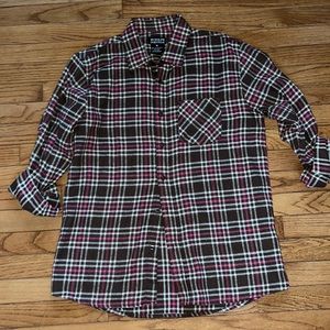 Brown plaid flannel